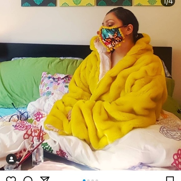 Laina Rauma full length Minky coat faux fur hooded pink salmon OSFM - Picture 15 of 16